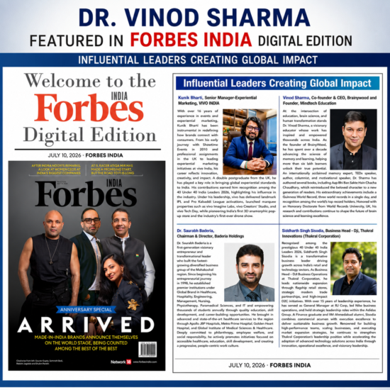 Best Motivational Speaker in India – Dr. Vinod Sharma Featured in Forbes India